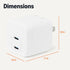 Amazon Basics 35W 2-Port 2 Fast Charging USB-C Nano GaN Wall Charger, for Phones, Tablets, Charge Devices