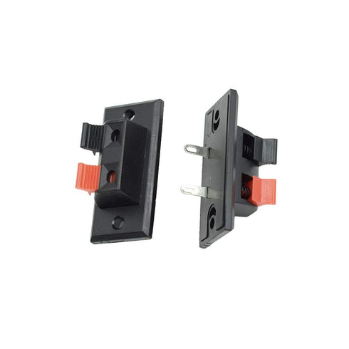 BokWin 2Pcs 45mm x 21mm 2 Way Jack Socket - Spring Push Release Connector Terminal Strip Block