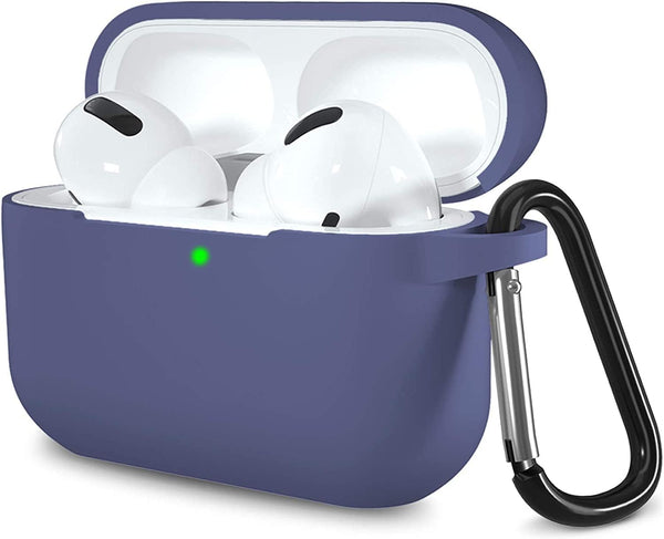 Lerobo Compatible with AirPods Pro Case - Waterproof Silicone Cover, Supports Wireless Charging, Blue Gray