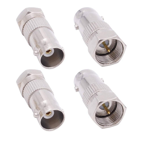 Fancasee 4-Pack F Type Male to BNC Female Adapter, 75 Ohm Coaxial Connector for CCTV Security Camera