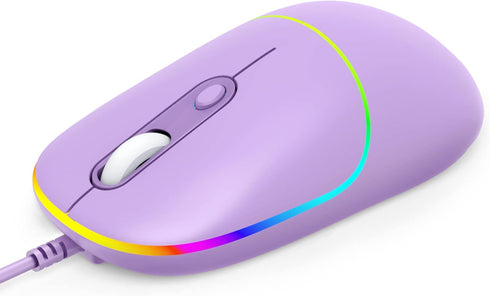 Wired Mouse, LED Computer Mouse Wired, 4 Adjustable DPI up to 6400 Ultra Silent Optical Tracking USB Mouse for Laptop