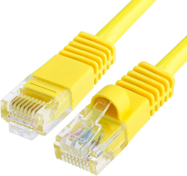 Cmple Cat5e Ethernet Cable, 15 ft, 350 MHz UTP, 1Gbps Network LAN Cables, Yellow