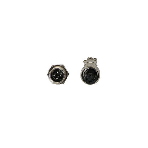 Aviation Connector Plug, 5 Pcs GX12 4 Pin Thread Female Socket and Male Socket Panel Metal Aviation Wire Connector