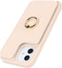 iPhone 11 Phone Case with Card Holder and Strap for Women, Crossbody Lanyard, Kickstand Ring Stand, Beige