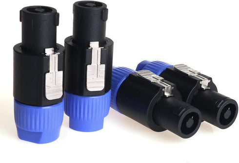 NANYI NL4FC Speakon Cable, 4 Pole Speaker Plug Compatible with Neutrik NL4FC, NL4FX, NLT4X - 4 Pack