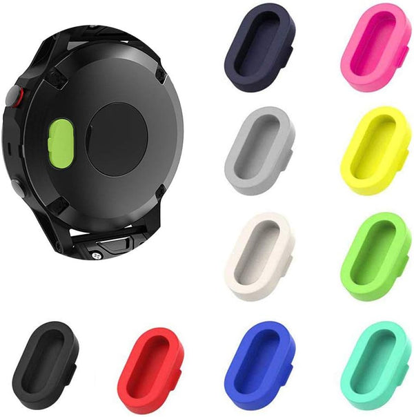10 Pieces Colorful Charger Port Protectors, Anti Dust Plugs Compatible with Vivoactive 3 Fenix 5 5S 5X Plus, Forerunner