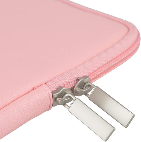 RAINYEAR 13.3 Inch Laptop Sleeve Soft PU Leather Case Water Resistant Padded Zipper Cover Protective Carrying Bag