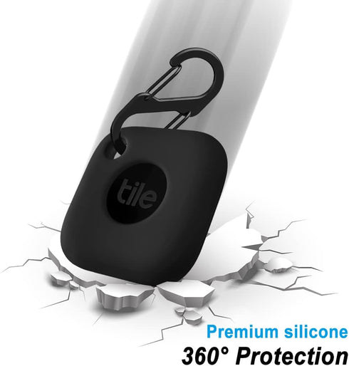 Geiomoo Silicone Case for Tile Mate 2022 Tracker, Soft Flexible Scratch Resistant Cover (Black)