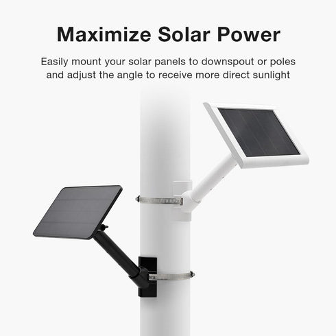 Holicfun Universal Solar Panel Pole Mount for Ring, Eufy, Arlo, Wyze, Reolink Solar Panels, No Drilling Required (Black)
