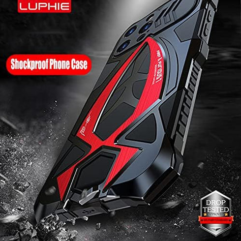 Metal Compatible Case for iPhone 13 Pro Max 6.7 inch 2021, with Screen Protector, Silicone 360° Full Camera Protection
