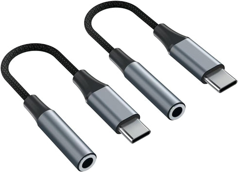 YGKSAA 2pcs USB C to 3.5mm Female Headphone Jack Adapter, Upgrade Metal Case,