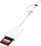 DCNETWORK SD Card Reader for iPhone iPad, Dual USB-C & Lightning Connector Memory