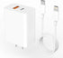 PD QC3.0 Fast Wall Charger USB C/A Power Adapter Type Compatible with iPhone 12/mini/Pro/Max/11/SE/Xs/XR/X/8 for Pro