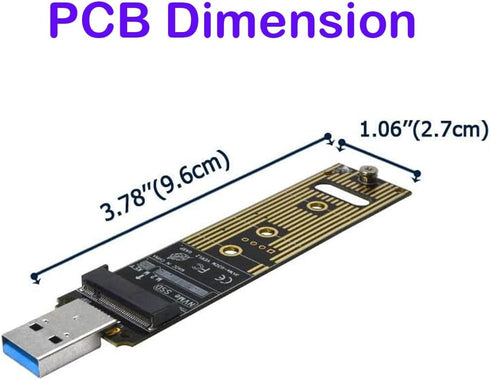 Sintech nVME USB SSD Card, USB 3.0 M.2(NGFF) M Key External Case Box with USB 3.1 Type C Connector