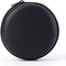 Tangseajiao 1 Pc Black Mini-Portable Hard Shell Earbuds Case, Round Earphone Carrying Case
