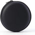 Tangseajiao 1 Pc Black Mini-Portable Hard Shell Earbuds Case, Round Earphone Carrying Case