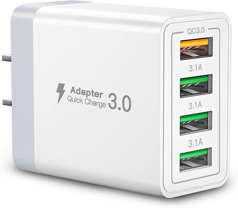 Aioneus 40W 4-Port USB Wall Charger, Fast Charging Block for iPhone 15, Samsung, Android Phones