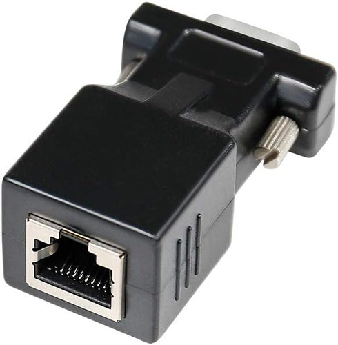 DTECH DB9 to RJ45 Serial Adapter | RS232 Female to RJ-45 Female Ethernet Converter for 9 Pin Devices