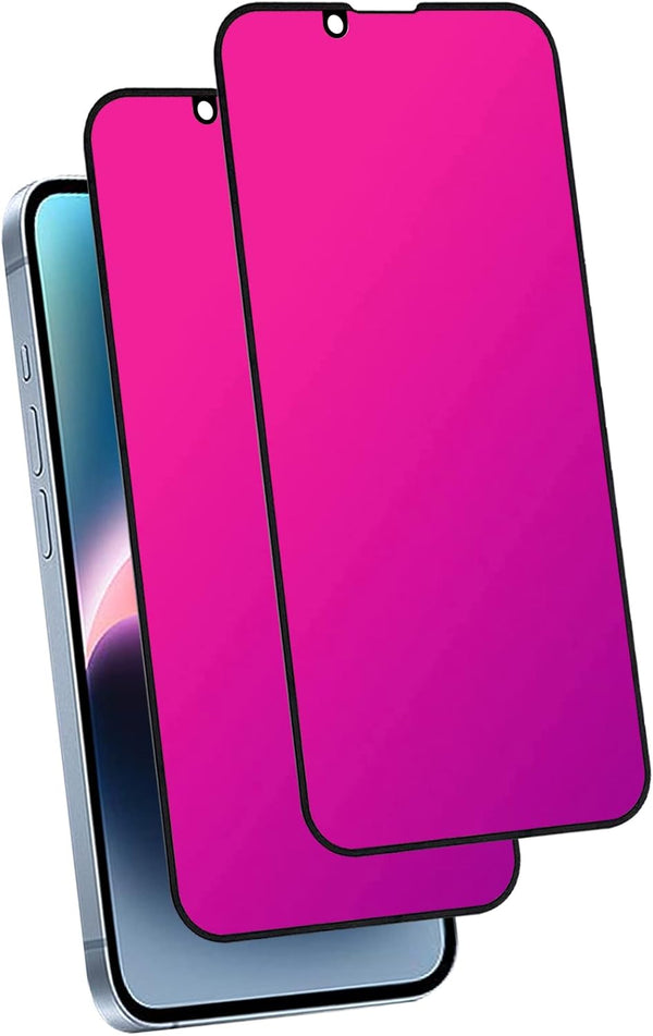iPhone 13 Pro Max & 14 Plus Privacy Screen Protector - 6.7" Anti-Spy Tempered Glass, Gradient Colorful, Anti-Bluelight.