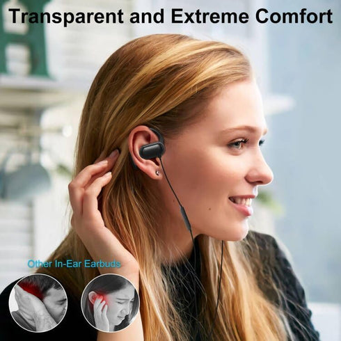 USB C Headphones Over-Ear Buds Hooks Wired Earbuds & Mic for Sports Running, Volume Control, USB Type C Open Ear