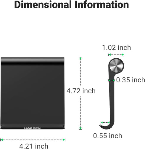 UGREEN 11 9.7 10.5 5 4 3 2 17 16 15 14 13 12 Tablet Stand Holder Adjustable Portable Desktop Dock Office Compatible
