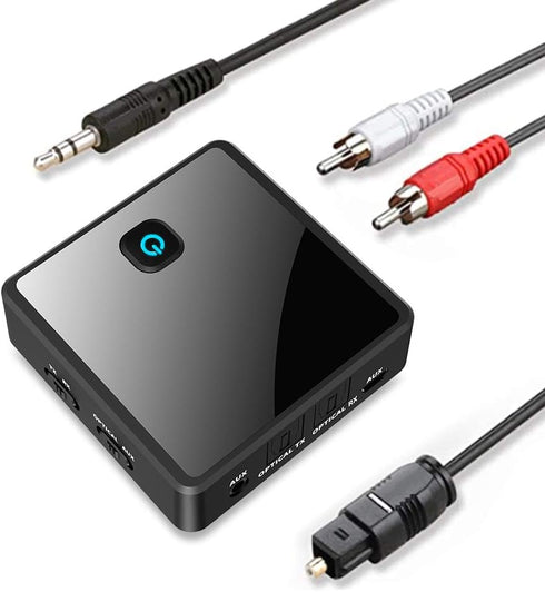 Isobel Bluetooth 5.0 Transmitter Receiver - Optical, 3.5mm AUX, RCA, Low Latency Wireless Audio Adapter, Rechargeable