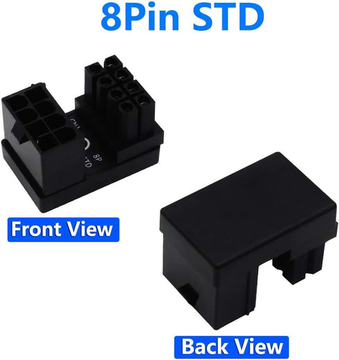 ATX 8Pin Female to 8pin Male 180 Degree Angled Adapter for Desktop Graphics Card Upgrade