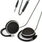 Portable Clip Type Earphones with Microphone & Call Controller, Compatible with 3.5mm iPhone & Android - Black.