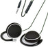Portable Clip Type Earphones with Microphone & Call Controller, Compatible with 3.5mm iPhone & Android - Black.
