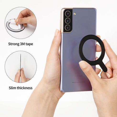 Sinjimoru for MagSafe Sticker, Magnetic Ring for Phone Case, Adaptor for MagSafe Magnet, 1000g Strength, Wireless