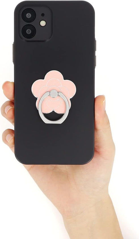 Cell Phone Ring Holder Flower Finger Grip Stand, 360° Rotation, 180° Flip Universal Kickstand for All Smartphones (Rose