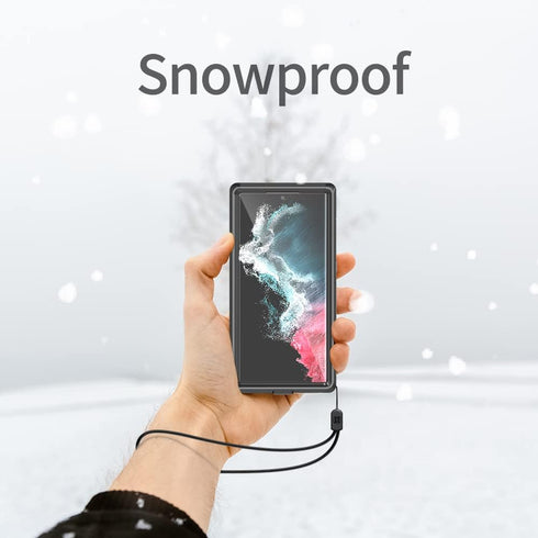 Designed for Galaxy S23 Ultra, Waterproof Case with Built-in Screen Protector, Full Body Shockproof Rugged Black