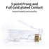 100 Pack RJ45 Connector - Cat 6 Pass Through Unshield Modular Crimp Network Plug for Cat6, Cat6e, Cat5