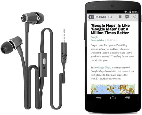 Wired Earbuds for Kindle Fire HD 8/10, Xperia XZ Premium/XZs/L1, and Google Pixel 4A - In-Ear Headset for Android.