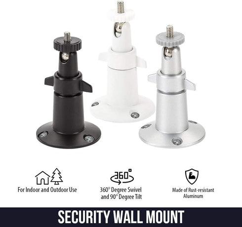 Wasserstein Adjustable Metal Wall Mount for Arlo Essential/XL 2 Gen/Pro/2/3/4/5/Ultra/Ultra 2, Wyze Cam Outdoor/V3, &