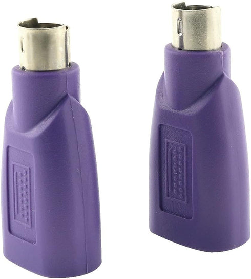 USB to PS2 Adapter 2PCS Purple USB Female to PS/2 Male Converter Adapter for Mouse and Keyboard