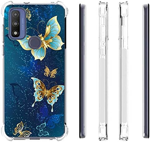 Slim Flexible TPU Case for Moto G Pure, Shock Absorption Rubber Soft Silicone Cover for Girls Women (Butterfly)