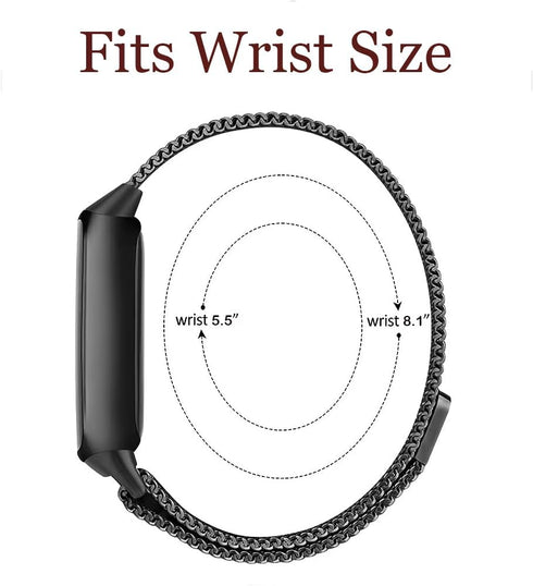 Metal Band for Fitbit Inspire 3 & Inspire 2, Adjustable Magnetic Stainless Steel Mesh Loop Replacement Strap for Men