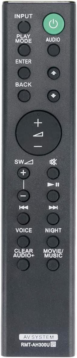 RMT-AH300U Replace Remote Control - Compatible with Sony Sound Bar HT-CT290, HT-CT291, SA-CT290, SA-CT291