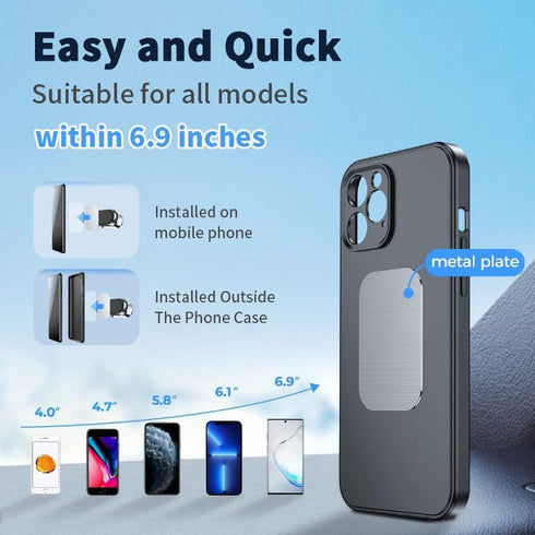 W-Tronics Phone.(Pack 1) Magnetic Car Phone Holder, Powerful Magnet Mount for Dash, Sticks to Any Dashboard for GPS