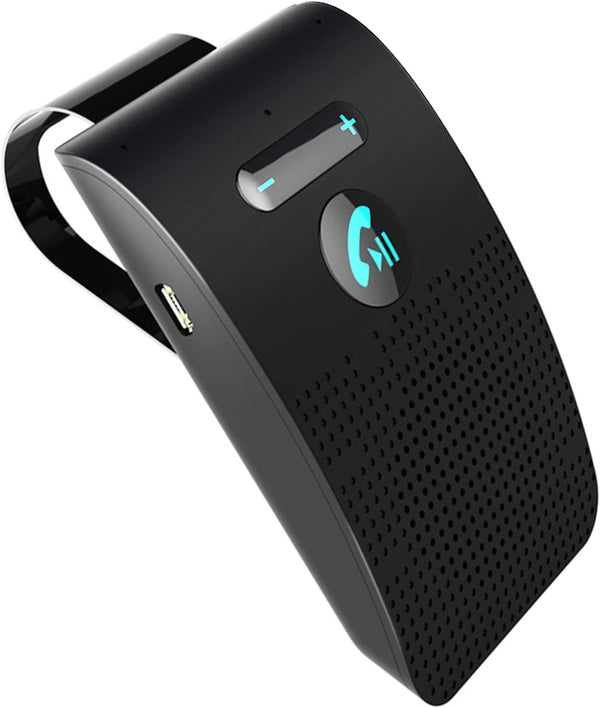 Handsfree Bluetooth Car Kit, Auto Power On Navigation Assistant, Visor Bluetooth Receiver with Back Clip