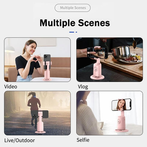 BlissVeritura 360 Auto Face Tracking Phone Holder, Auto Tracking Tripod Rotating Cell Phone Mount, Face and Body