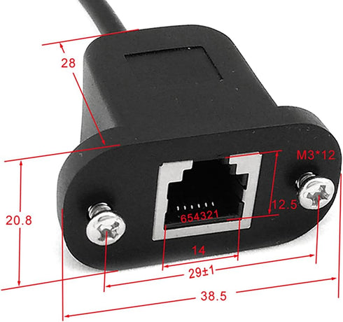 RJ12 6P6C Cable to 6 Pin 0.1" Pitch Debug Terminal Block Adapter, 6 Ways Telephony Female Connector Socket