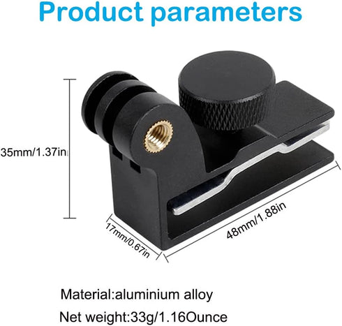 PellKing Baseball Cap Metal Clip Mount for GoPro Hero, DJI Osmo Action, Quick Release