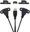 USB 2.0 Male to Dual Female Charging Extension Cable, 5ft, Panel Mount with Screw Hole
