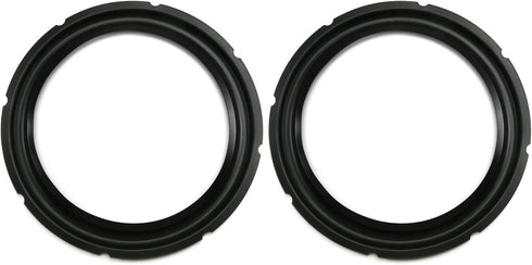 Fielect 10 Inch Black Notch Speaker Rubber Edge Surround Rings, 2pcs Replacement Parts for Speaker Repair or DIY