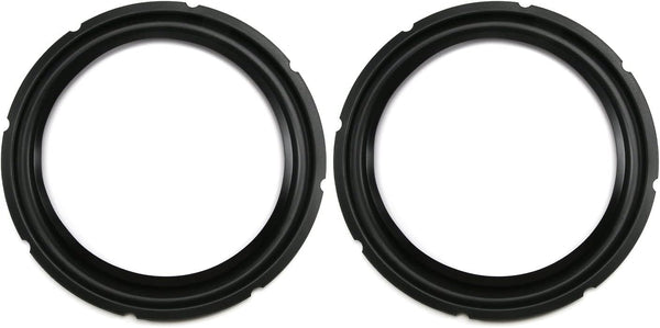 Fielect 10 Inch Black Notch Speaker Rubber Edge Surround Rings, 2pcs Replacement Parts for Speaker Repair or DIY