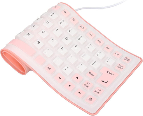 Silicone Keyboard, Foldable Flexible USB Wired Gaming Keyboard, 85 Keys, Fully Sealed Design, Waterproof, Dustproof