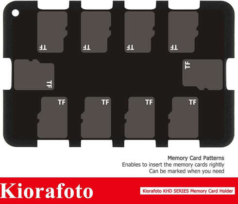 Kiorafoto KHD-MSD10 Portable Slim Credit Card Size Memory Card Case, 10 Slots for TF MSD Microsd Cards