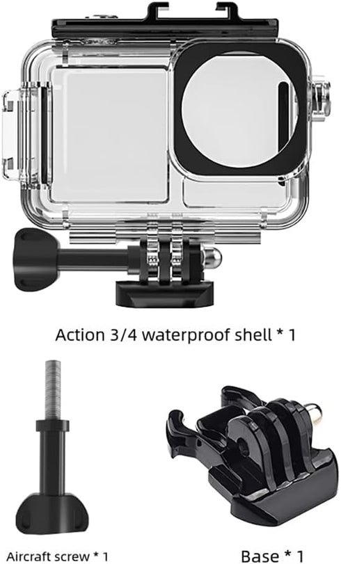 Waterproof Case for DJI Osmo Action 3/4 Camera Accessories, Underwater 45M Protective Shell Housing